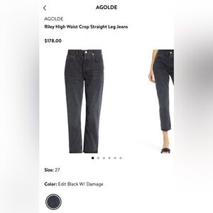 Agolde black jeans